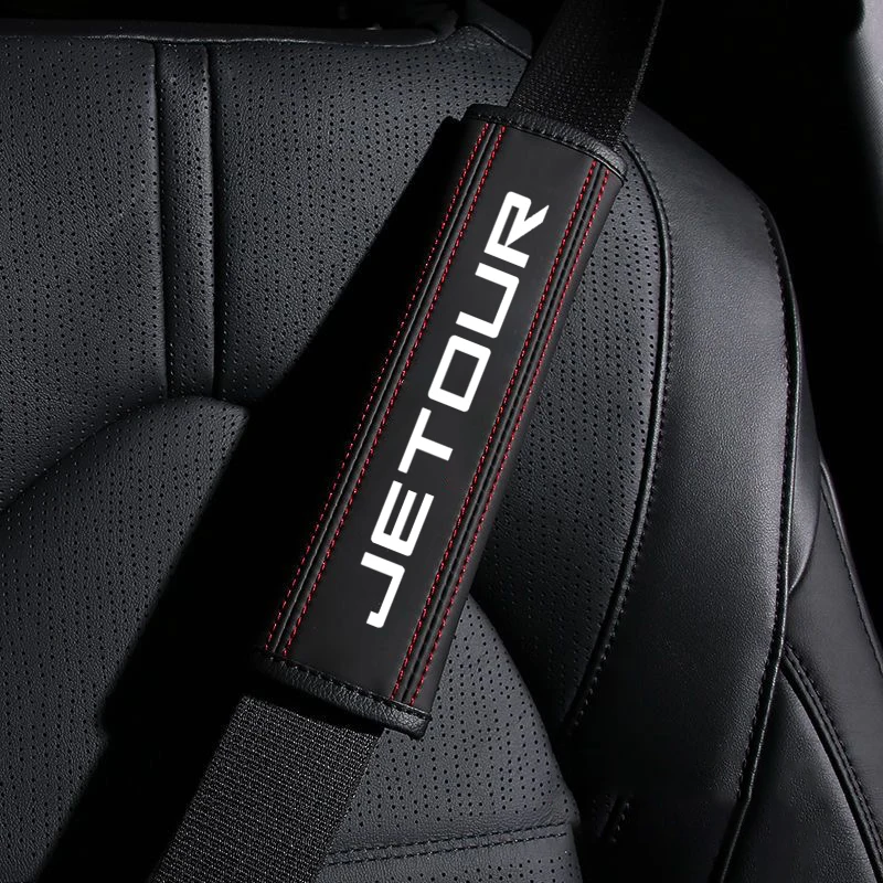 Car Seat Belt Leather Safety Belt Shoulder Covers Interior For Chery Jetour X70 X70SM X90 X95 DASHING i-DM T2 T3 Accessories