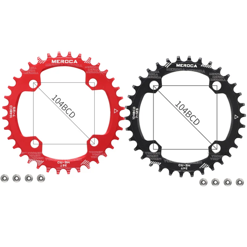 MEROCA 104bcd chainring Bicycle chain ring Mtb single chainring Crown 34 teeth 32/34/36/38T Crankset Tooth Plate Parts 104 bcd