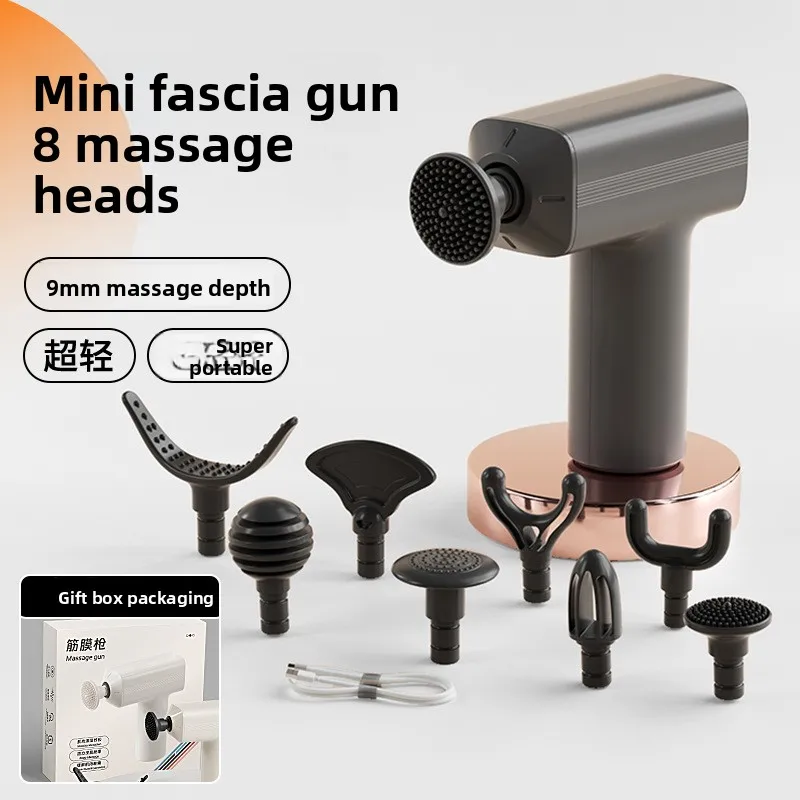 

Mini Fascia Gun Eight Heads Muscle Relaxation Professional Grade Fitness Sports Silent Multifunctional Portable Massager