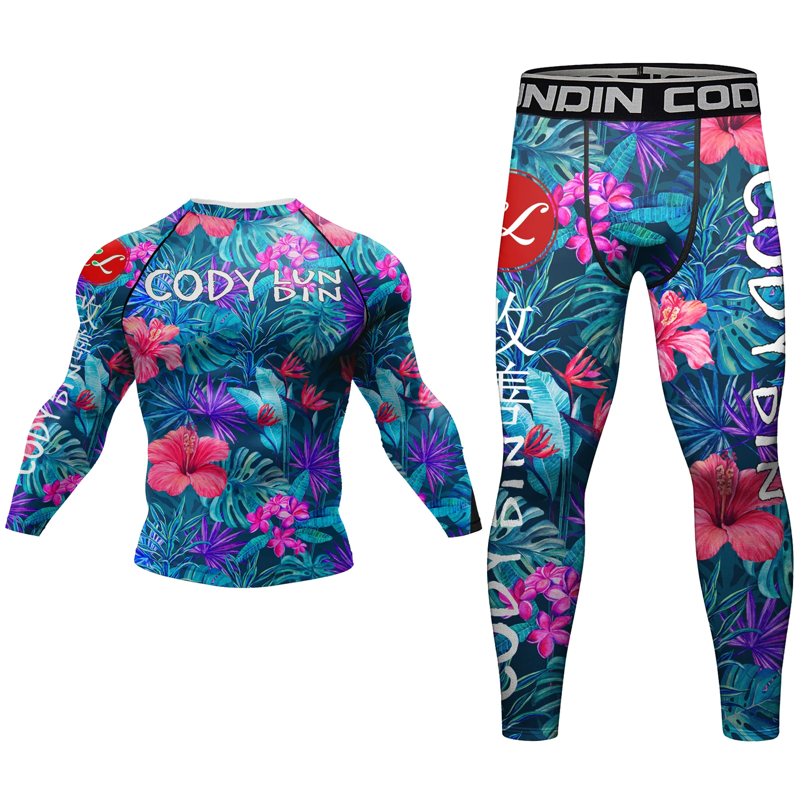 Cyfrowy kolorowy nadruk 3D Męska spersonalizowana odzież sportowa Outdoor Basketball Joggers Trening fitness Oddychające kombinezony Rash Guard