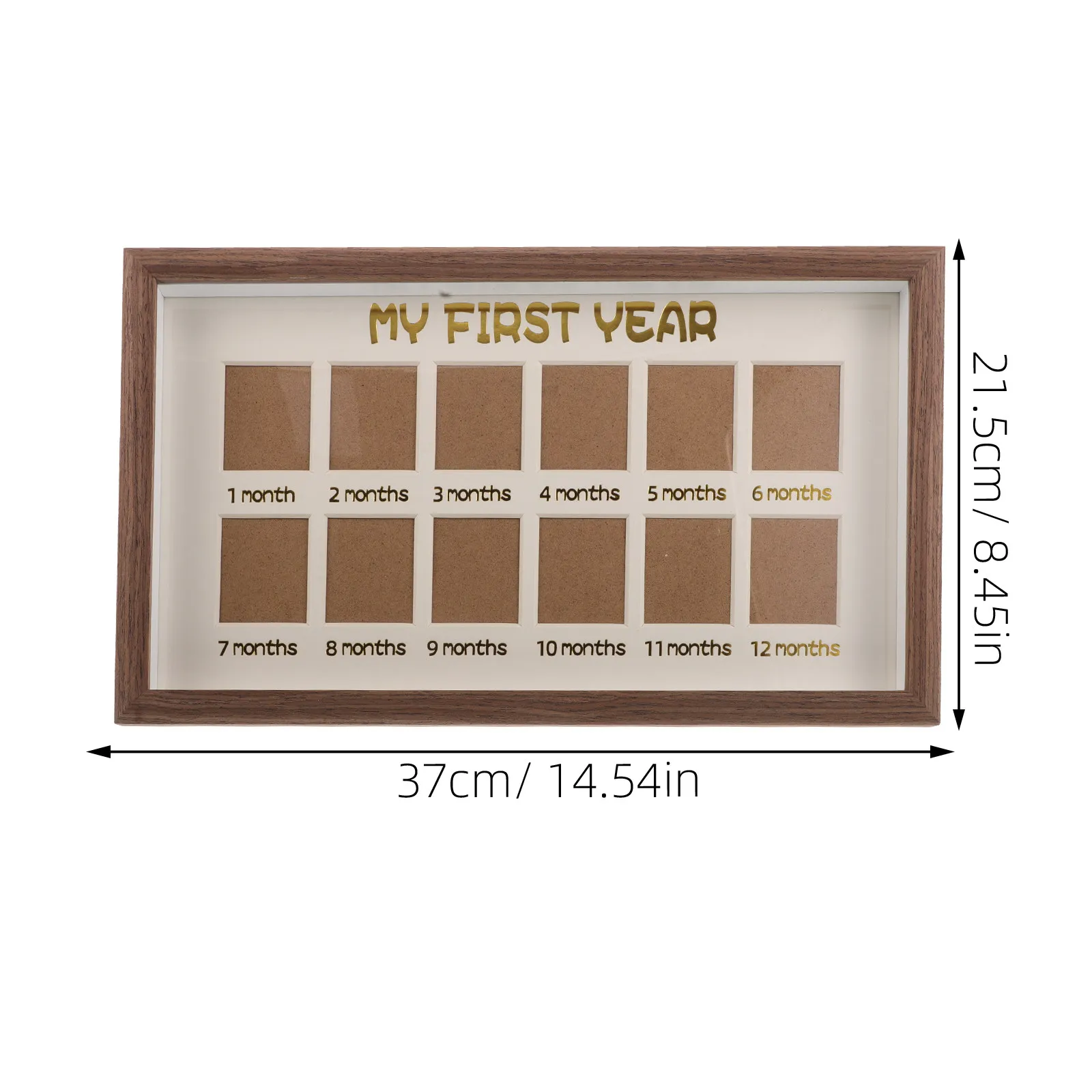 Growth Photo Wooden First Year Picture Growth Picture Frame Display Wall Mount Memorial Frame