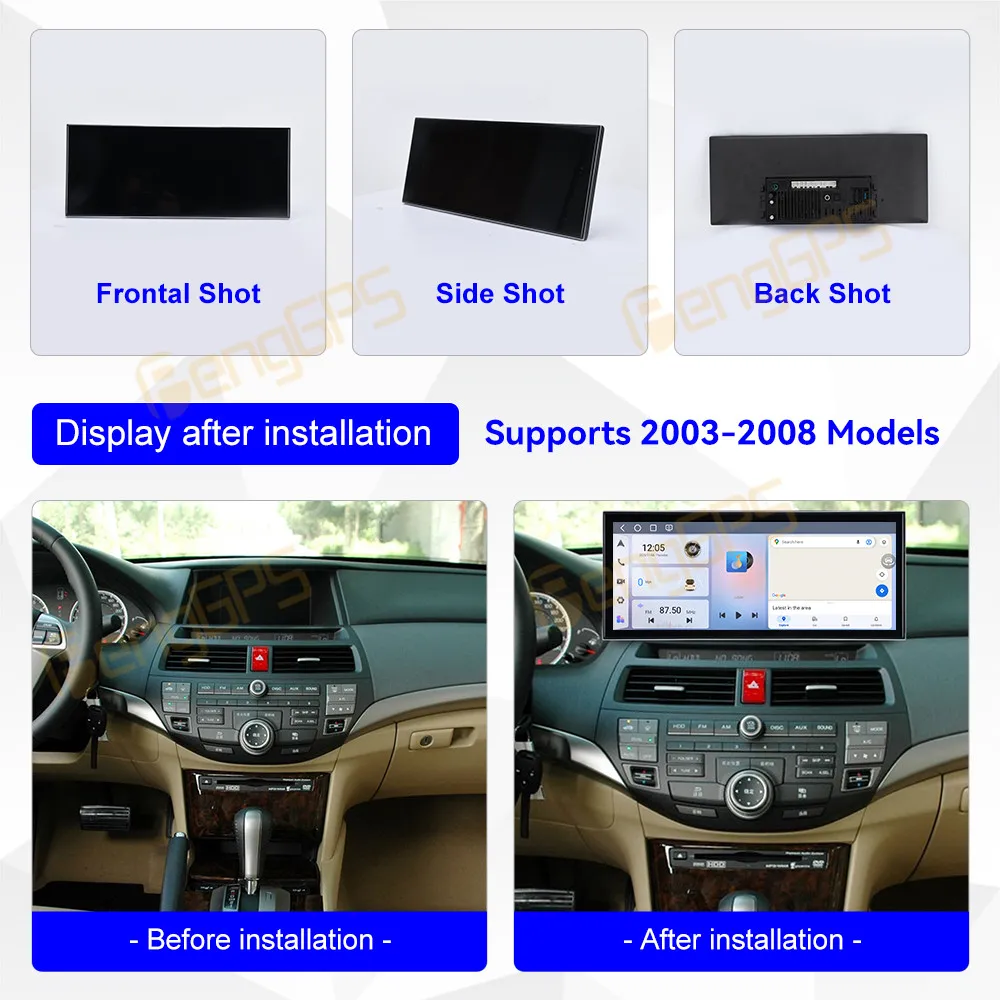 15.8 Inch Android 15 CarPlay Car Radio For Honda Accord 7th 2003-2008 Touch Screen Multimedia Player GPS Navigation Head Unit
