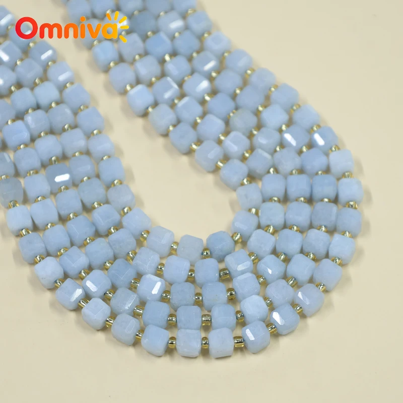 

Faceted Jquamarine jade Natural Stone Handmade beads DIY Necklace Accessories charm Bracelets For Making 15'' Wholesale 6/8/10MM