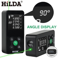 HILDA 50/100/120M Laser Rangefinder with Measurable Angle Laser Measure Green Light Laser Distance Digital Display Rechargeable