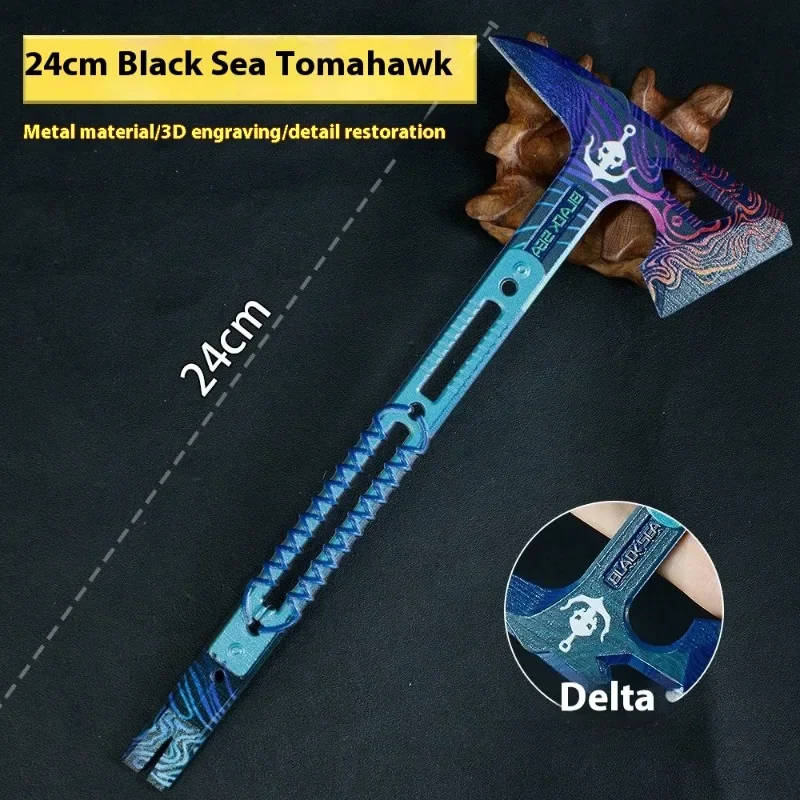 24cm Action Delta Black Sea Battle Axe Broń wokół gry nie jest uszkodzona Metale stopowe COS Rekwizyty Prezent urodzinowy Miecz Zabawka