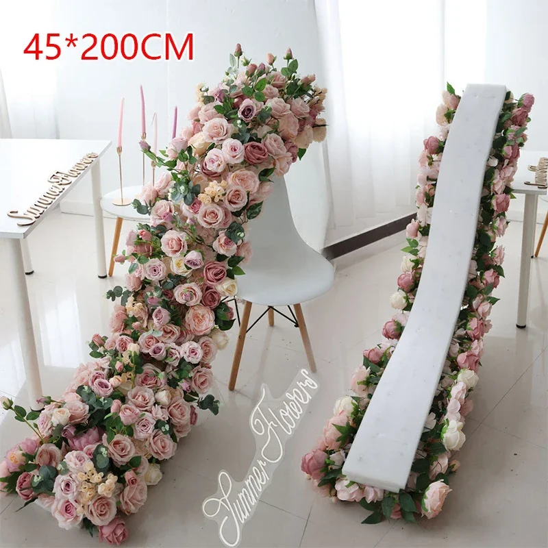 

2m Luxury Runner Flower Row Artificial Flowers for Table Centerpiece Wedding Decoration Mix Flowers Backdrop Wall Arches Decor