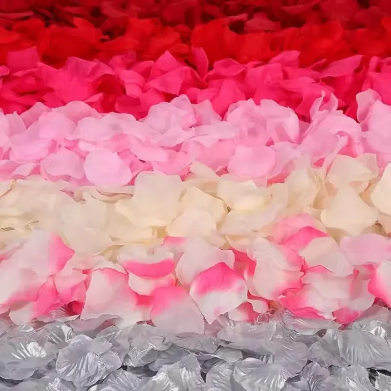 100/1000pcs Artificial Fake Rose Petals Colorful Simulation Silk Rose Petal For Valentines Day Wedding Party Romantic Decoration