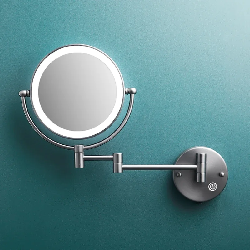 

Bathroom vanity mirror with LED lamp rotating folding wall-mounted beauty mirror retractable vanity mirror