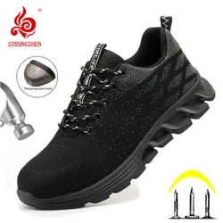 STRONGSHEN High Quality Men and Women Steel Toe Cap Work Safety Shoes Indestructible Puncture-Proof Boots Non Slip Sneaker 36-48