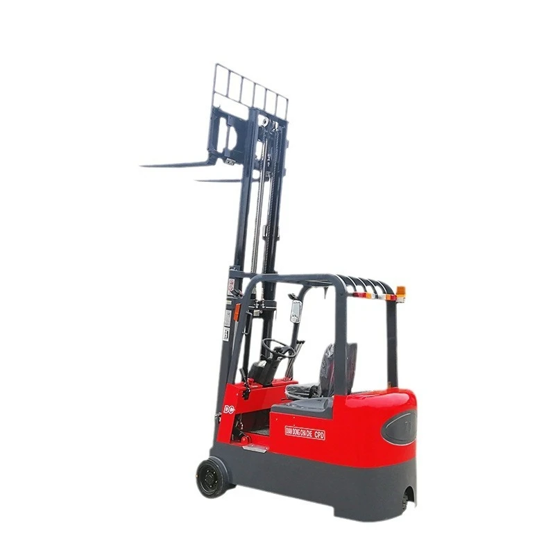 Three-wheel ride-on all-electric forklift hydraulic stacker