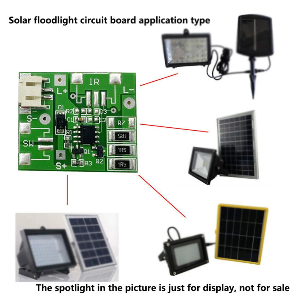 Solar Lamp Spotlight 3.7V Circuit Control Board Smart Outdoor LED Light Panel for Home Solar Landscape Light