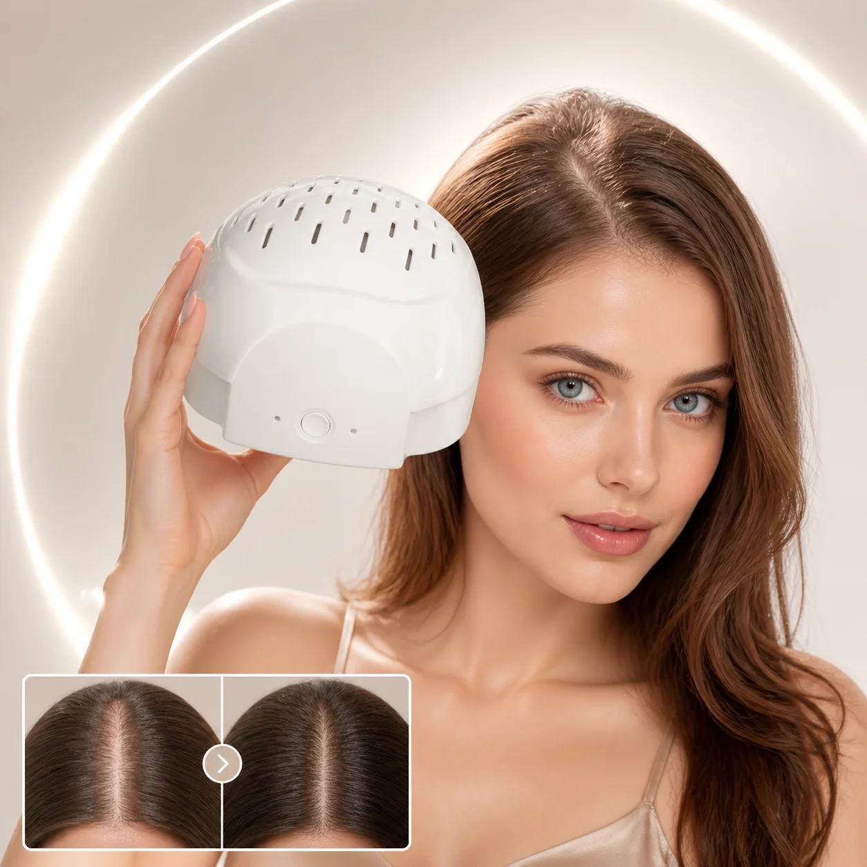 

COZING C300 Laser Hair Cap Dual Wavelength LLLT 90 Lasers 210 LEDs Adjustable Intensity 10 Levels Frequency Up to 64cm
