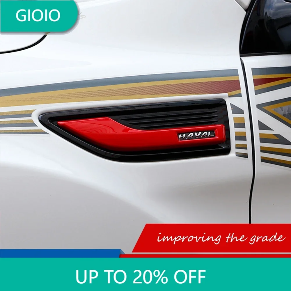 

Black Chrome For Great Wall Haval H9 2014 2015-2021 2022 Car Wing Side Badge Fender Emblem sticker Cover moulding Accessories