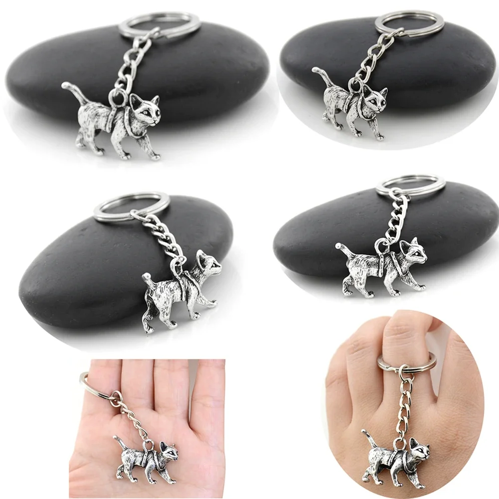 1 Piece 7 Style French Bulldog Dachshund Schnauzer Pug English Bulldog Dog Cat Key Chains Keychains Keyrings Pet Jewellery