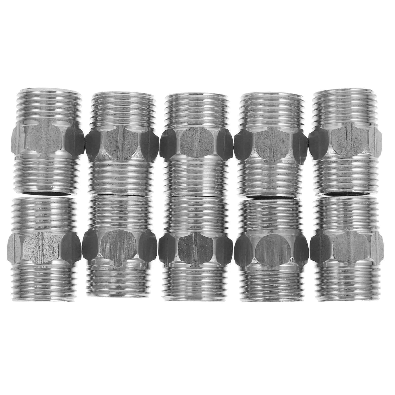 

10pcs Stainless Steel 4 Point Male Threaded Adapter Reducer Bushing Leakproof Plumbing Fitting For Home Industrial Use Silver
