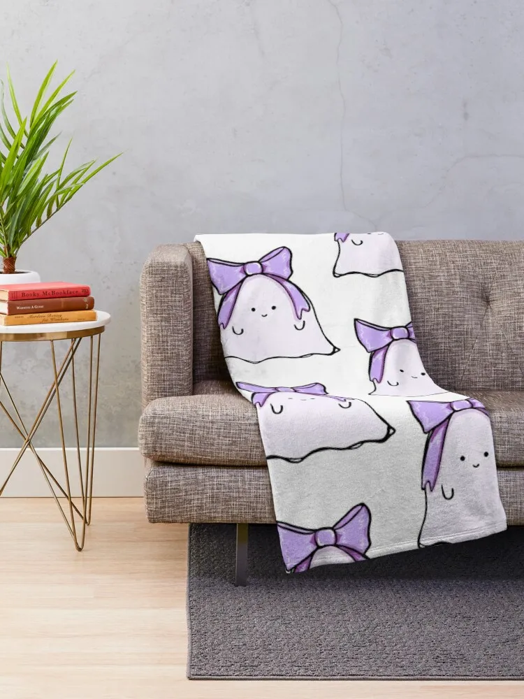 Floating Coquette Ghost in Purple Throw Blanket Furrys for winter Tourist Luxury Designer Blankets