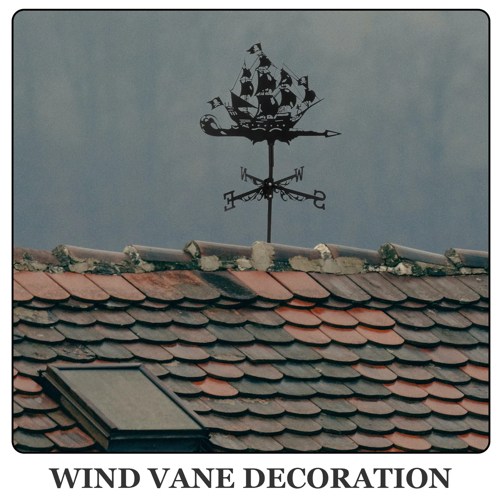 Meticulously Handcrafted Pirate Ship Weathervane Rustic Metal Wind Vane Outdoor Garden Decor Patio Yard Roof Mounted Weather