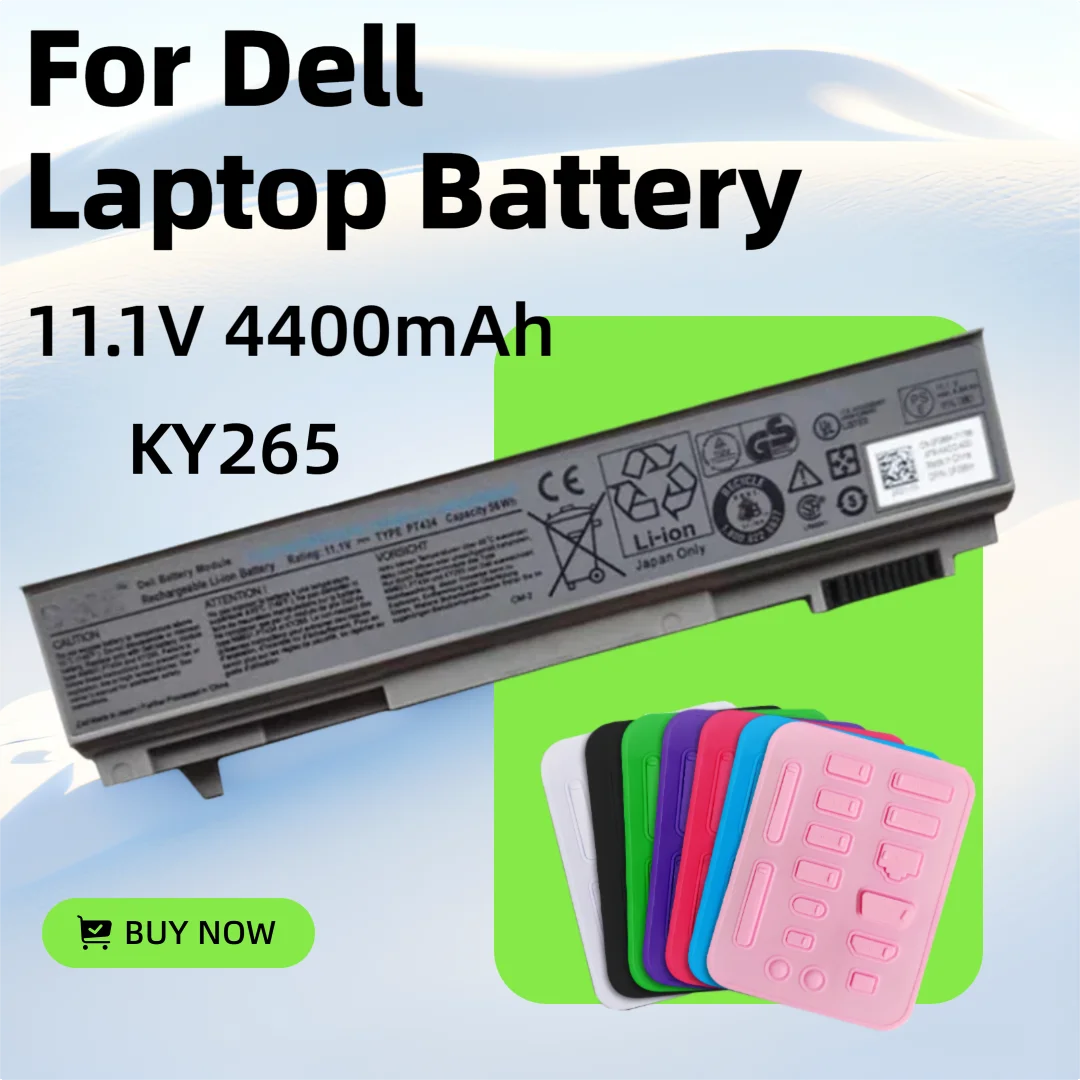 

KY265 4M529 PT434 KY268 11.1V 4400mAh for Dell Latitude E6400 E6410 E6500 E6510 M2400 M4400 M4500 Laptop Battery