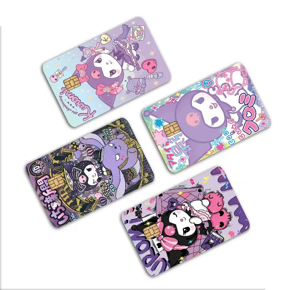 K-Kuromi Diy Credit Debit Card Sticker Party Sticker Decoration Waterproof Small Chip Card Skin Sticker