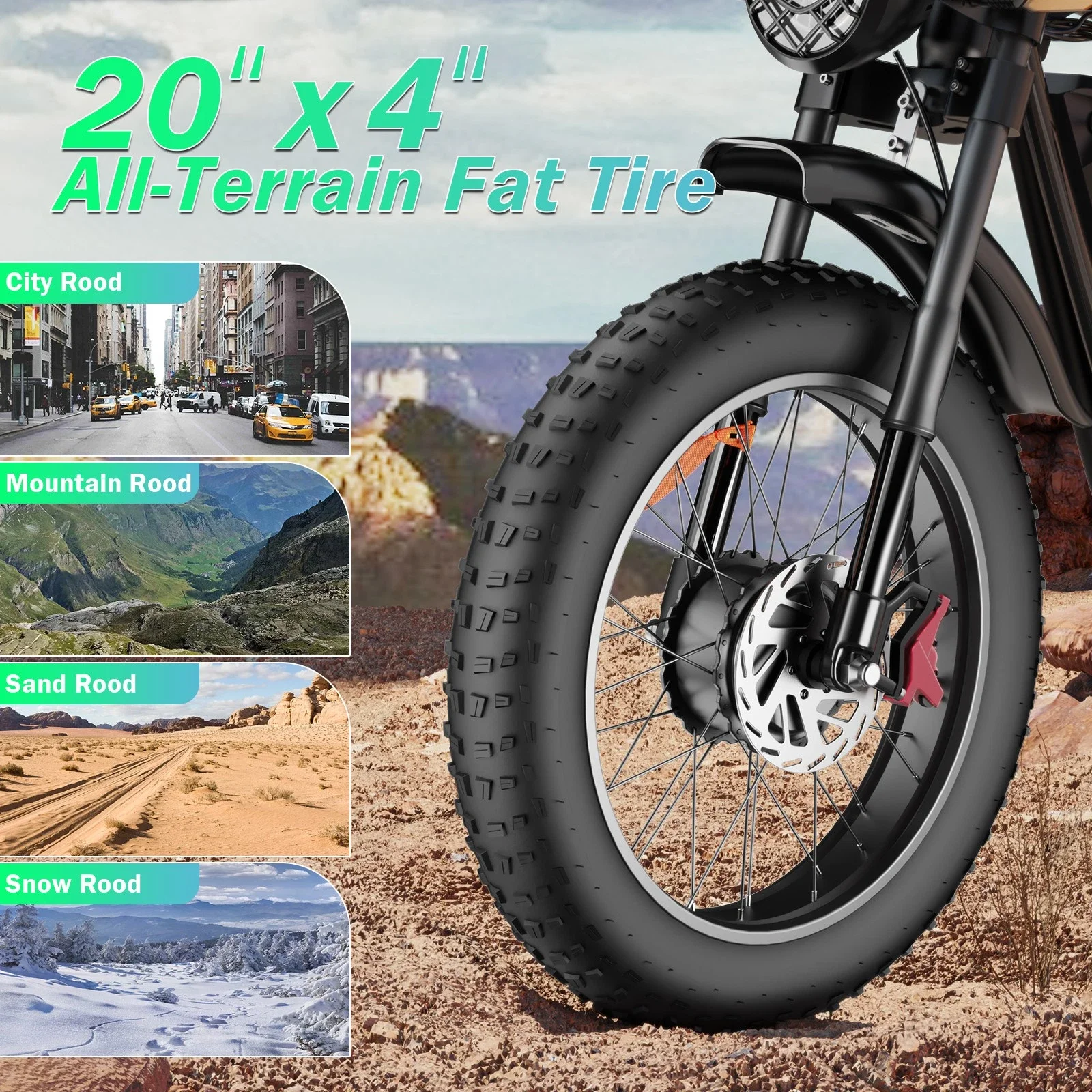 دراجة كهربائية للبالغين 1500/2000 واط 30/37MPH 48 فولت-52 فولت 50-80 ميل دراجة نارية كهربائية 20 "الدهون الإطارات الترابية دراجة Shimano 7-Speed E-Bike