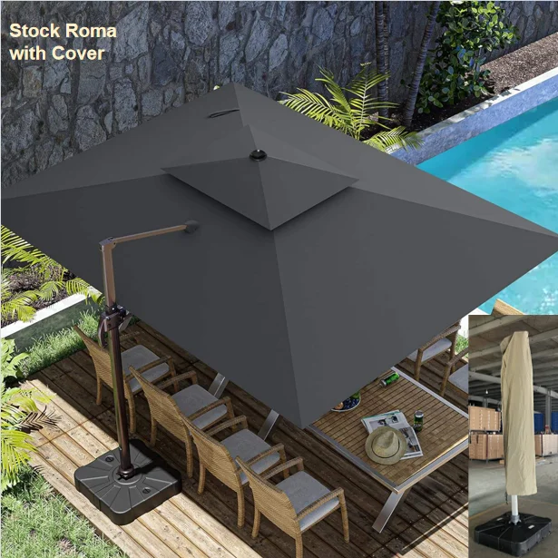 New Arrival Umbrella Top Sales  Sun Shade LED Outdoor Cafe Parasols Solar Light Umbrella