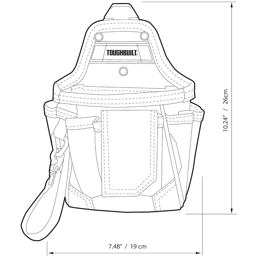 Imagem -03 - Toughbuilt-multi Bolso Ferramenta Pouch Organizador Heavy Duty Armazém Pouch Tb-ct32-a