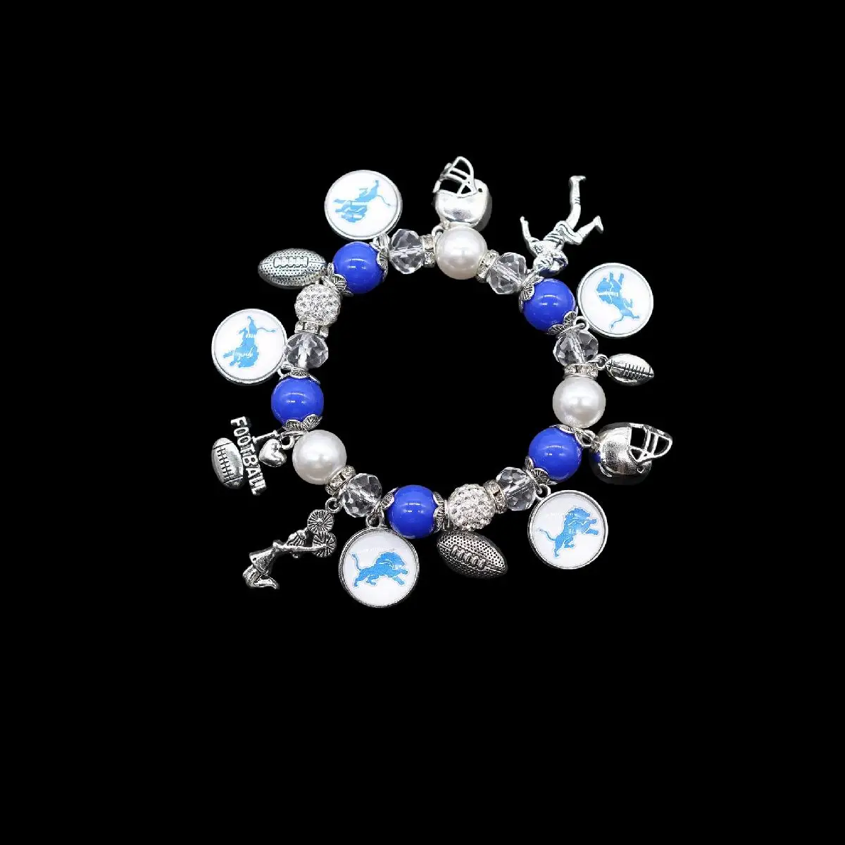 مطاطا حبة قلادة أساور كرة القدم سوار الرجال النساء سانت مجوهرات اكسسوارات مروحة هدية #2