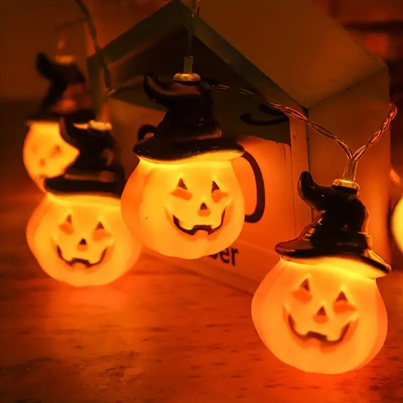 Halloween Kürbis Hut führte Lichterketten Innen Kürbis Laterne Lichter Halloween Home Party Hof Wandt ür Dekor Lichter 822 – Detail 9