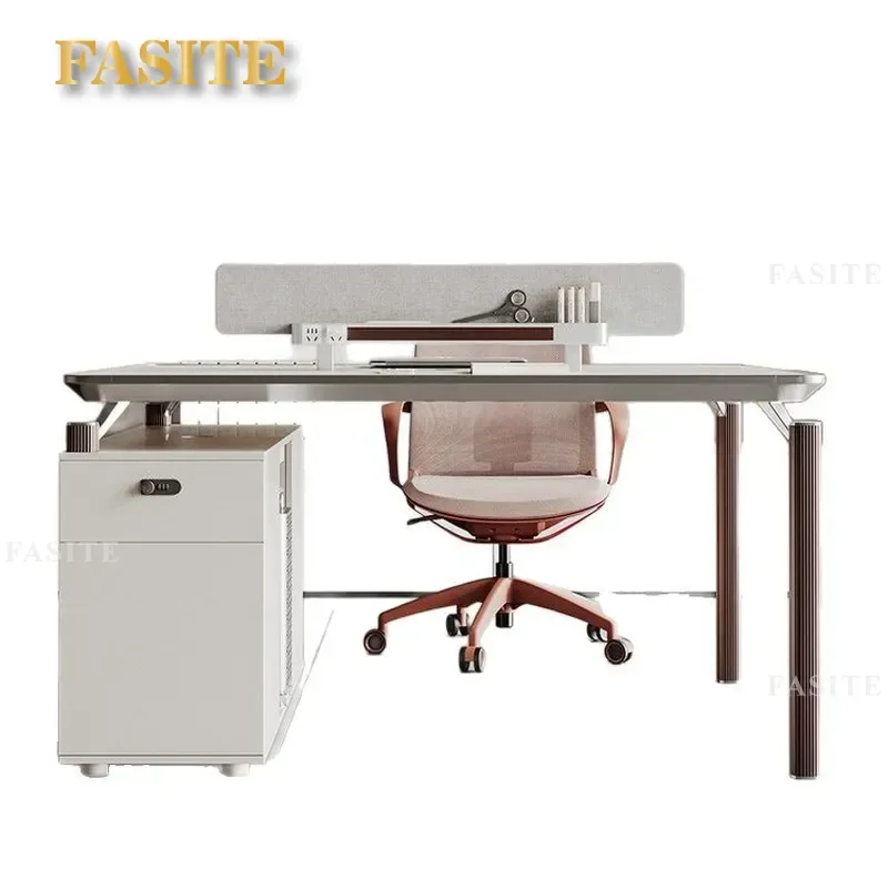 For 4 Person Office Desk and Chair Combination Modern Simple Creative Staff Workstation Furniture for Office Building