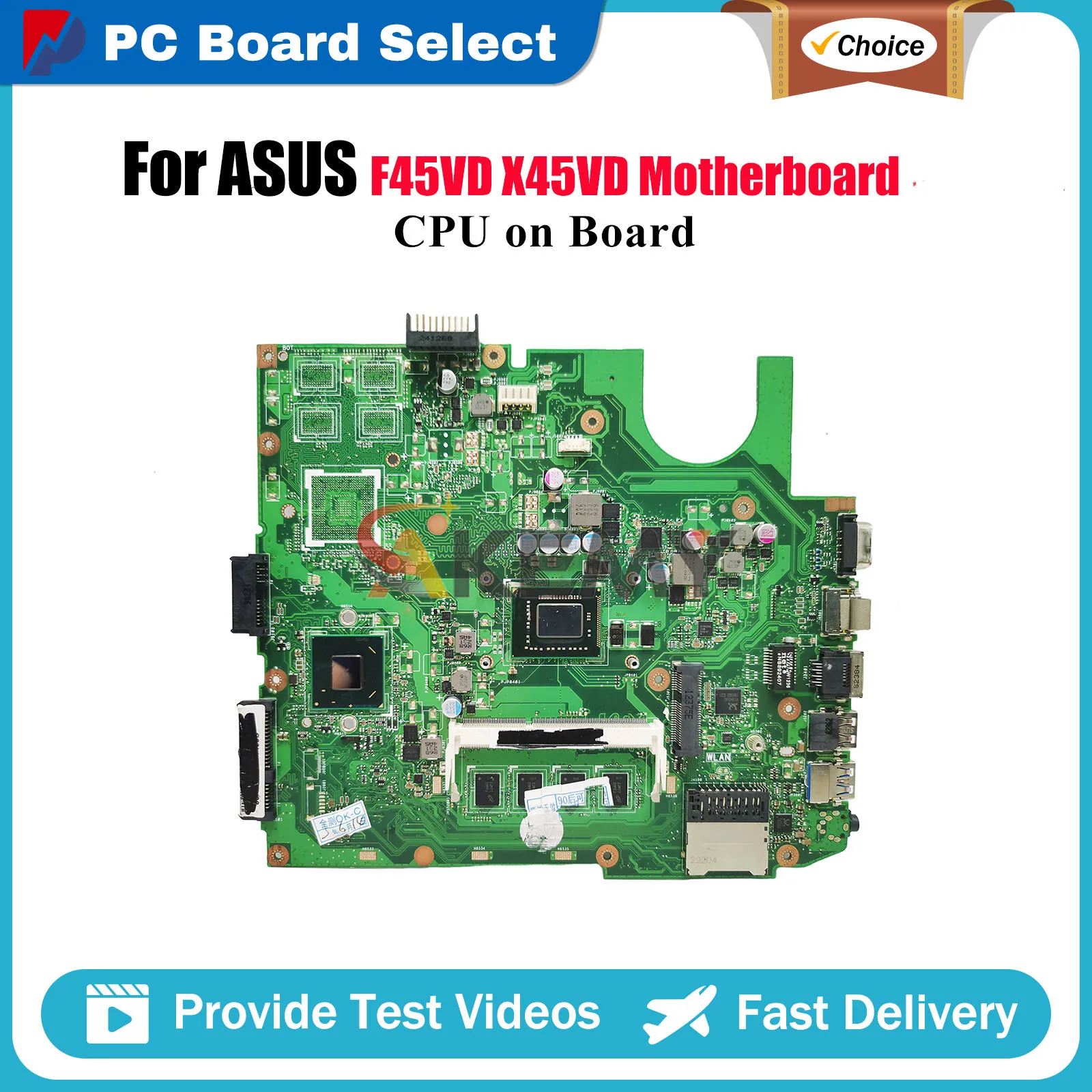 

X45VD Laptop Motherboard For ASUS VivoBook F45VD X45VD X45V Notebook Mainboard With CPU 100% tests OK fast shipping High quality