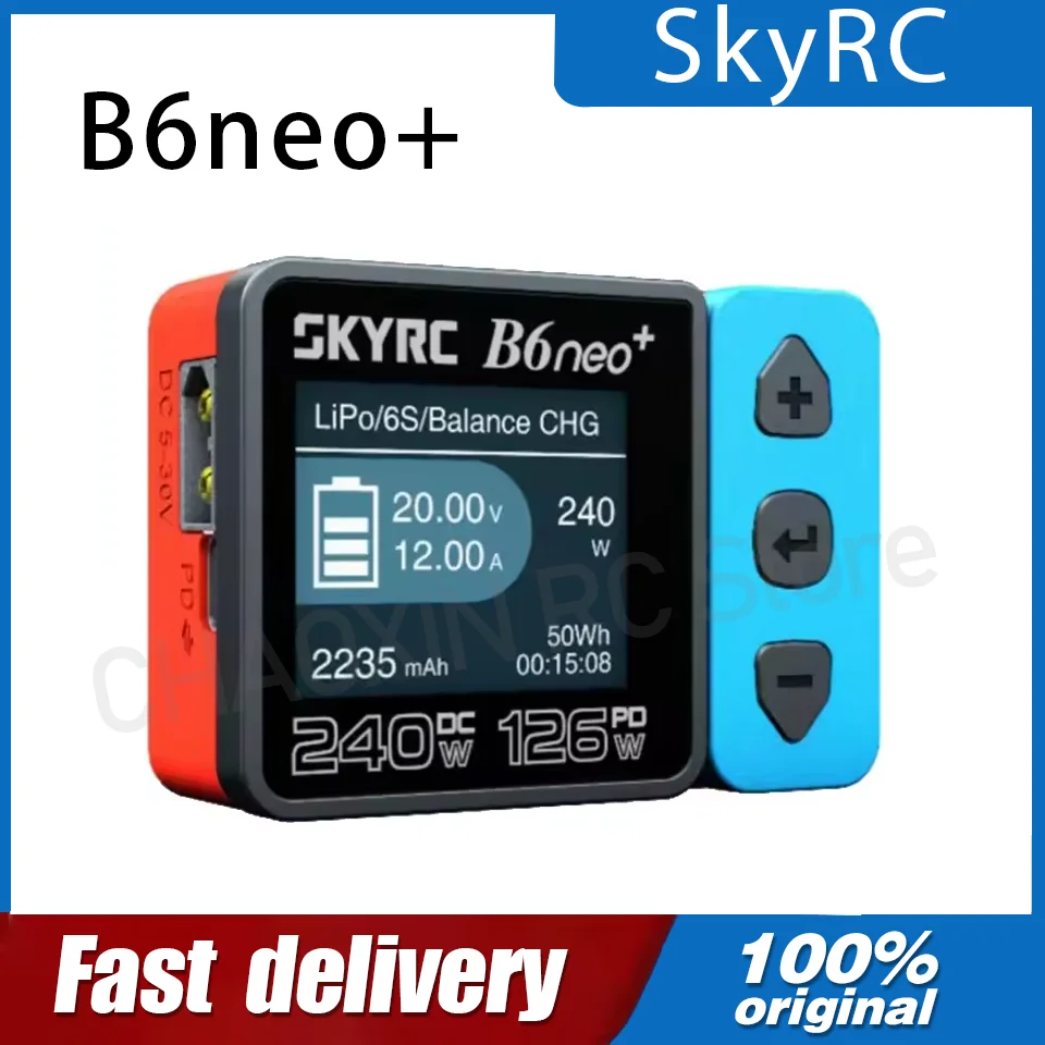 

SKYRC Upgrade B6neo+ Smart Charger Высокая мощность DC240W PD126W Многоязычное балансное компактное зарядное устройство B6neo Вилки