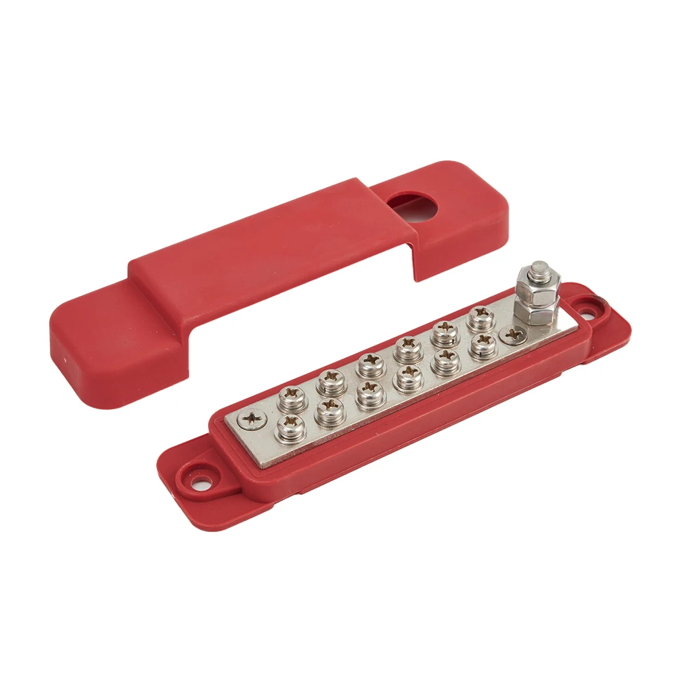 12 Point Busbar Power Distribution Block Suitable for Vehicle RV and Boat Electrical Systems Rated 180A and 48V DC