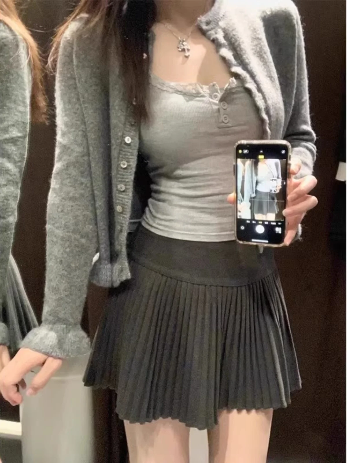 Otoño Invierno nuevo Sle mujer versátil capas decorativas redondas Ne Long Sve ort tejido cárdigan abierto abrigo dulce Sle
