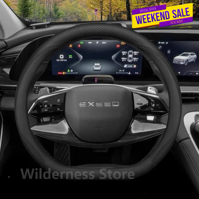 

Sport Style Leather Steering Wheel Cover for EXEED RX C-DM Omoda 9 C9 VX TXL LX 2024-2026 Auto Steering Wheel Cover Accessories