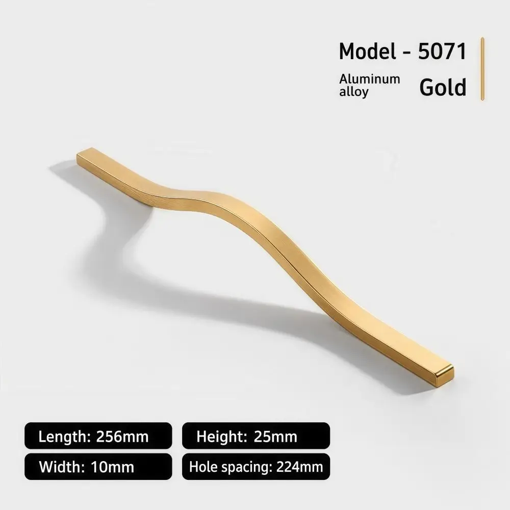Aluminum Alloy Cabinet Pull Handle Brushed Sleek Wardrobe Door Pull Long-bar Durable Curved Furniture Handle Wardrobe,Cupboard