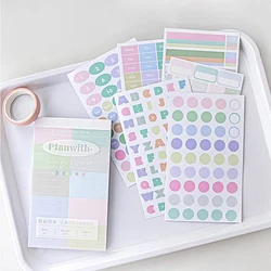 32 Sheets Multicunftion Stickers Kawaii Planner Index Labels Classification Mark Number Date Daily Planner Korean Stationery