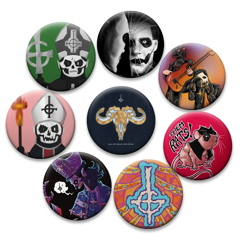

Rock Band Papa Pop Singer Brooches Music Singer Beautiful Badge for Backpack Accessories Exquisite Gifts Ghost Round Button Pins