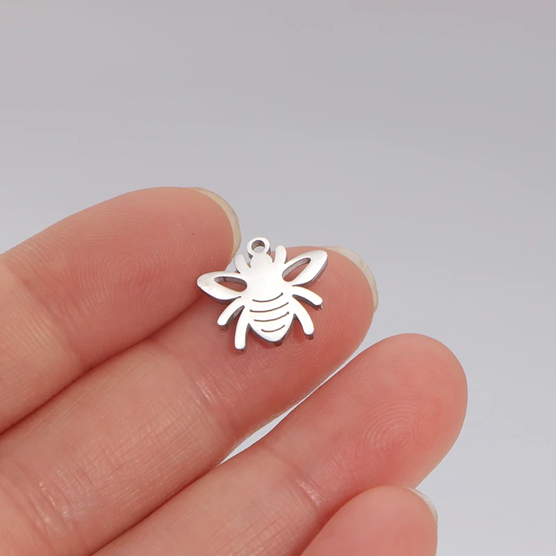 20 قطعة/الوحدة مرآة مصقولة الفولاذ المقاوم للصدأ النحل سحر قلادة ل عقد دي اي واي القرط سوار صنع المجوهرات الملحقات