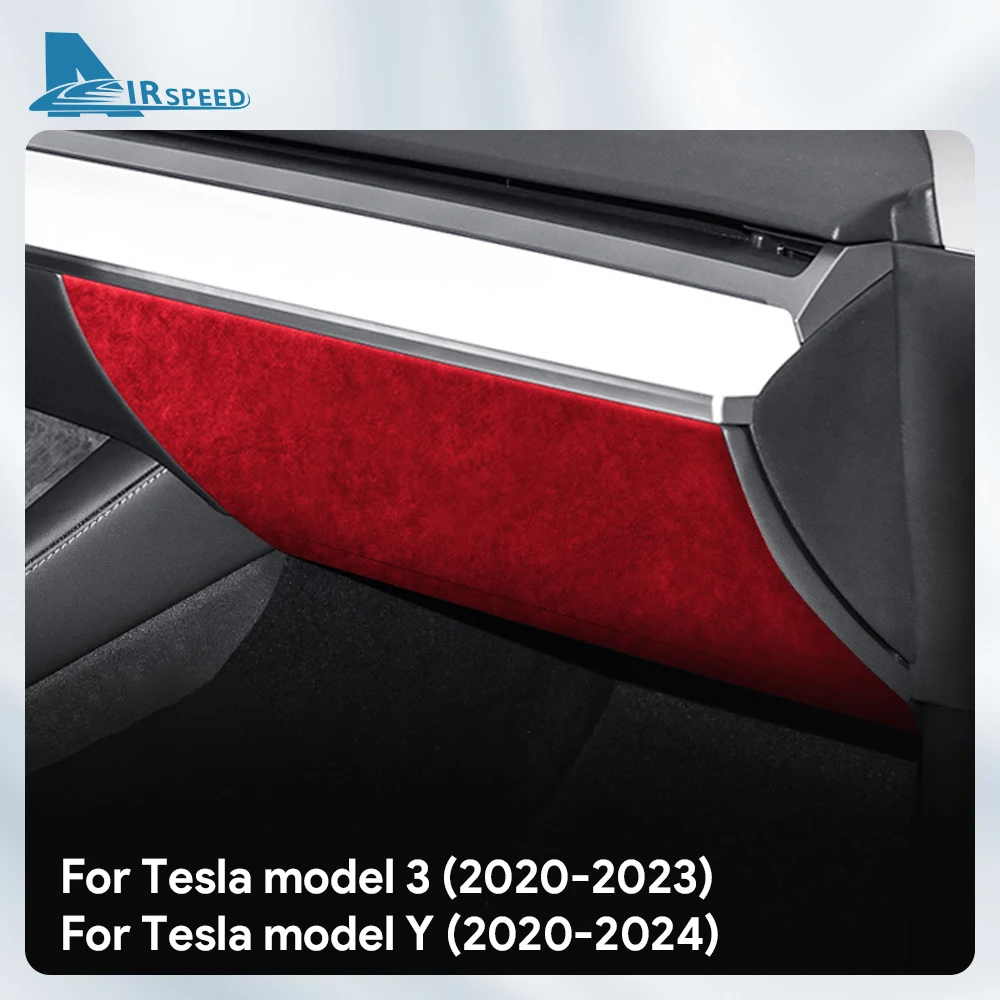 Italian Top Suede Instrument Panel Trim Protective Sticker For Tesla Model 3 2020-2023 Model Y 2020 2021 2022-2024 Accessories