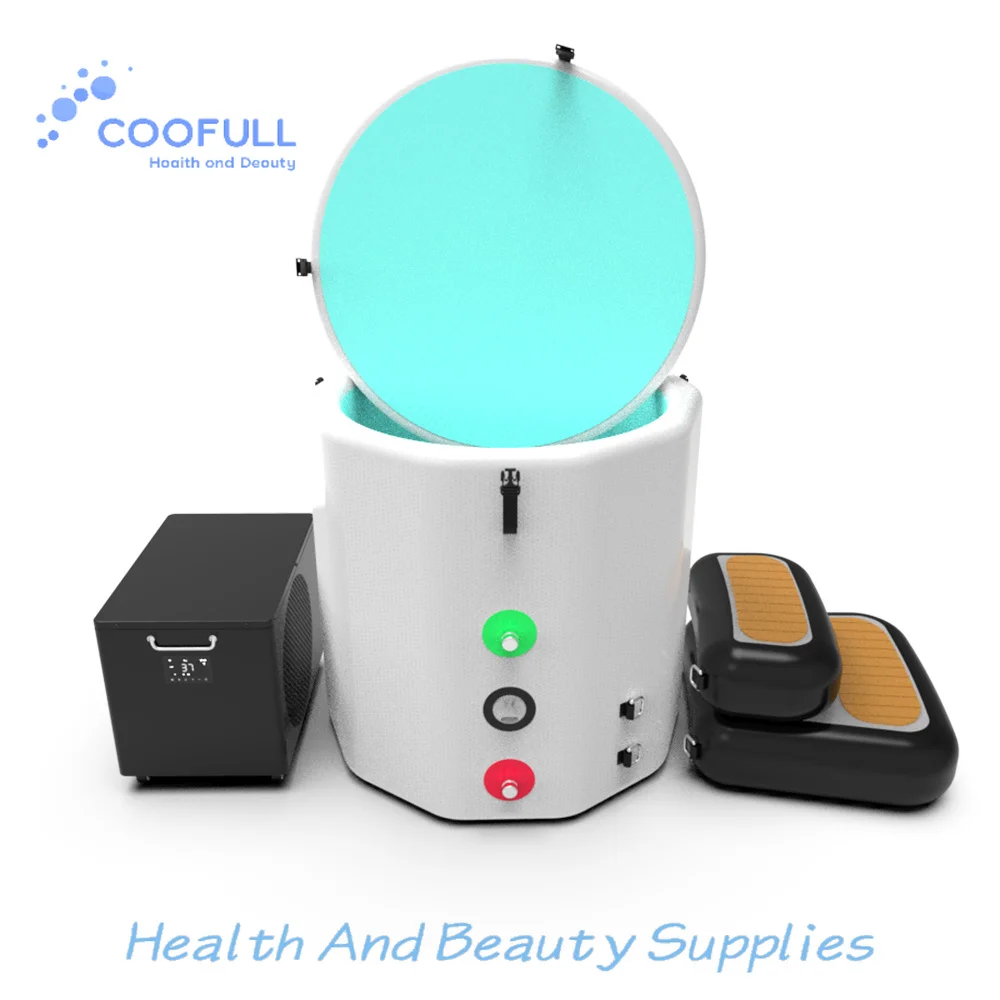 Coofull New Portable Ice Bath Inflatable Cold Water Bathtub Ice Bath Tubs Recovery Barrel Portable Cold Plunge 1Hp Water Chiller