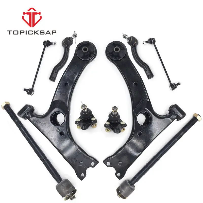 TOPICKSAP Front Lower Control Arm Ball Joint Tie Rod Sway Bar Links Kits for Toyota Corolla E11 E12 2003 2004 - 2008 4806835080