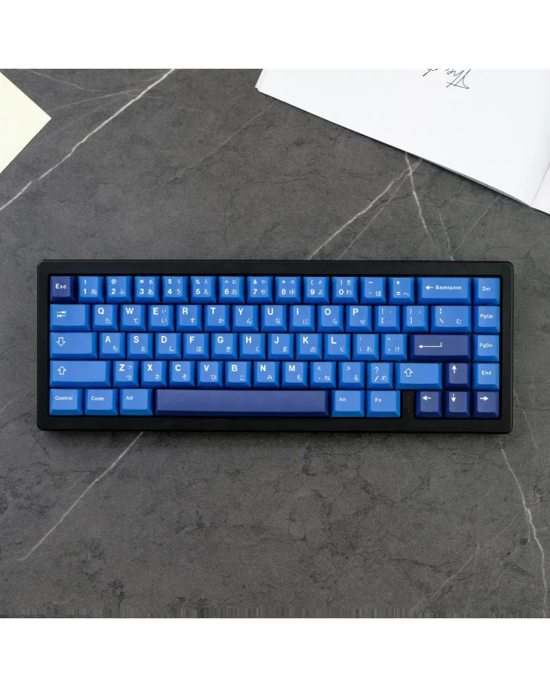 Blue keycap 129 keys PBT material Original height Five-sided sublimation Suitable for a variety of mechanical keyboards