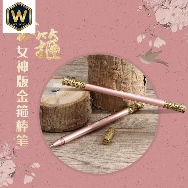

Золотая ручка-кнут, ручка для подписи «Богиня Нейтраль», креативная металлическая ручка из латуни, персонализированная ручка для студентов, для подарков