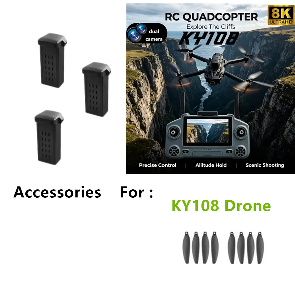 KY108 Drone  Accessory / Propeller Blade / KY108 Drone Batteries 3.7V 1800mAh Battery / Use For KY108 Drones  Parts