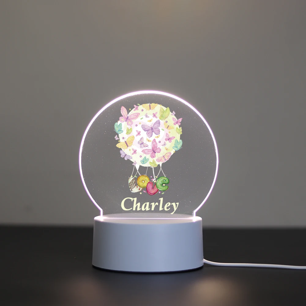 Customized pattern design for 1 acrylic night light butterfly 3D Visual Design for Home Sending my best friend and girlfriend
