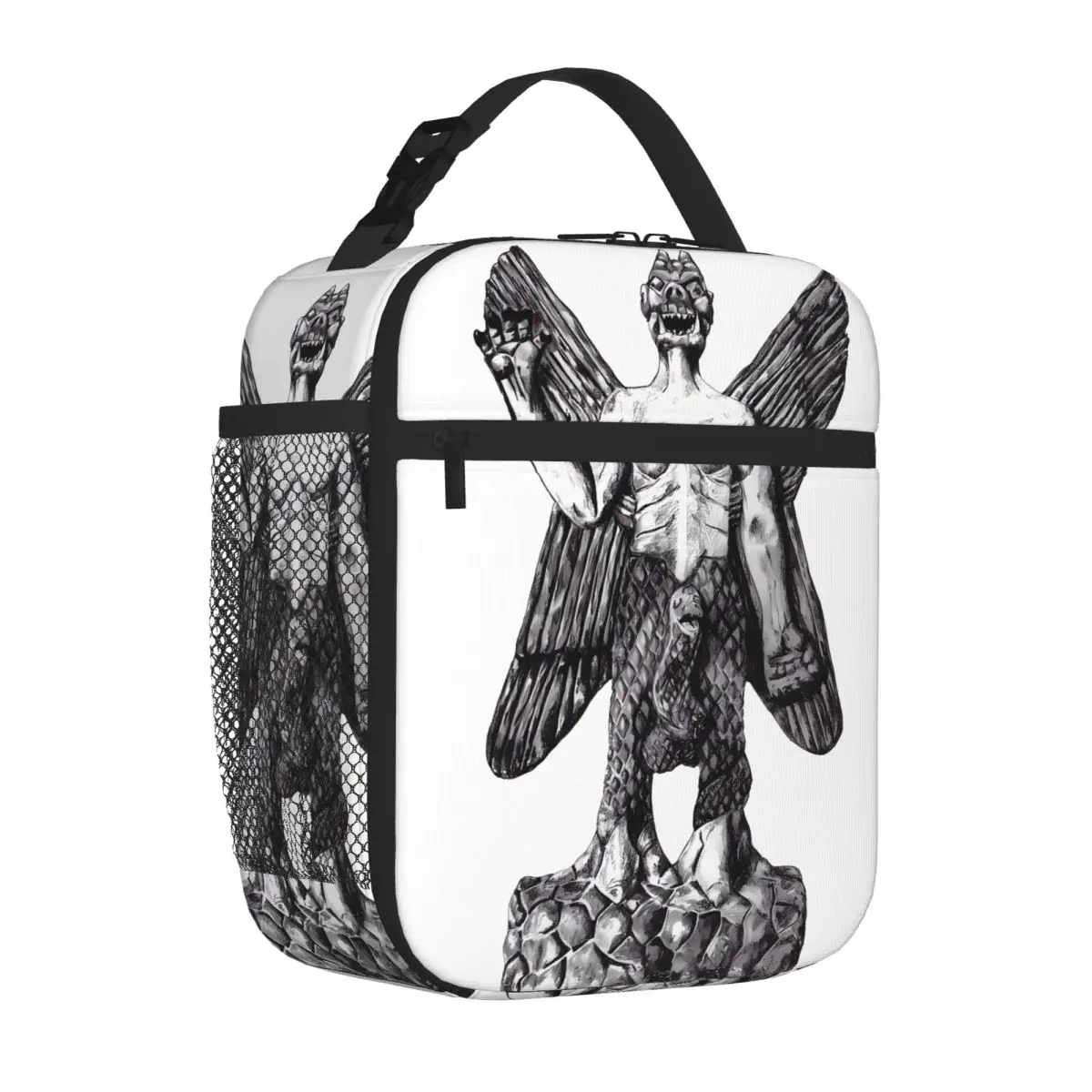 Hot Sale Pazuzu Stone Figure Play 3D Stereo Insulated Food Bag Fitness Snack Shoulder Lunch Bag