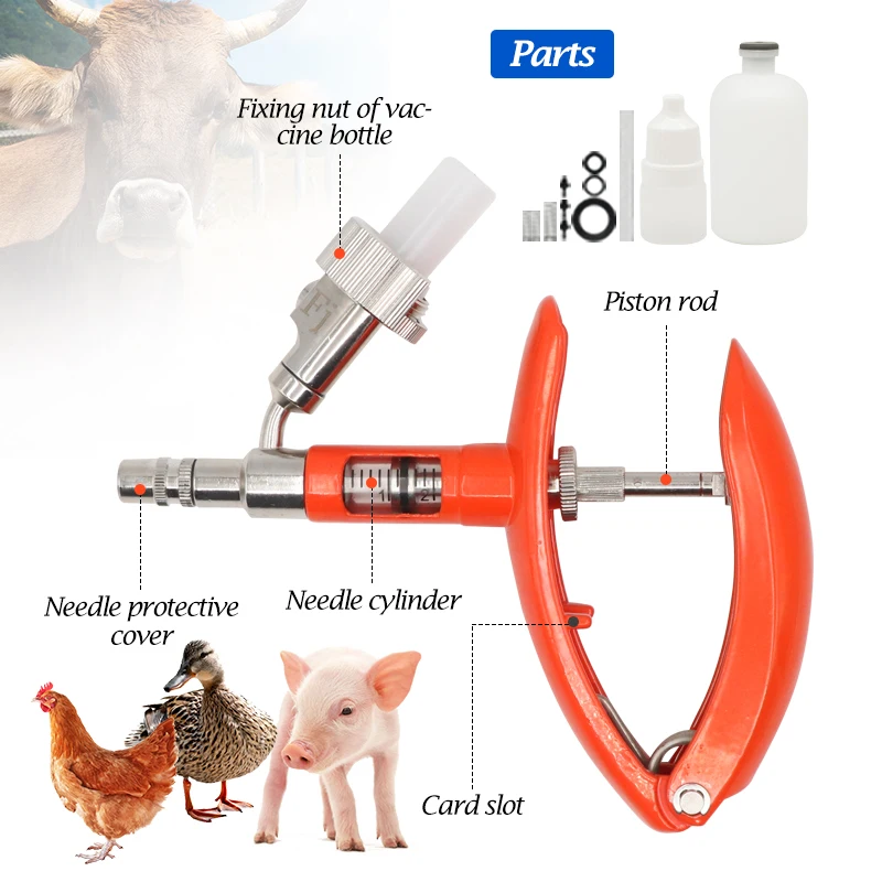 High Precision Metal Continuous Syringe Pig Chicken Vial Syringe Sheep Syringe Vaccine Syringe Veterinary Equipment