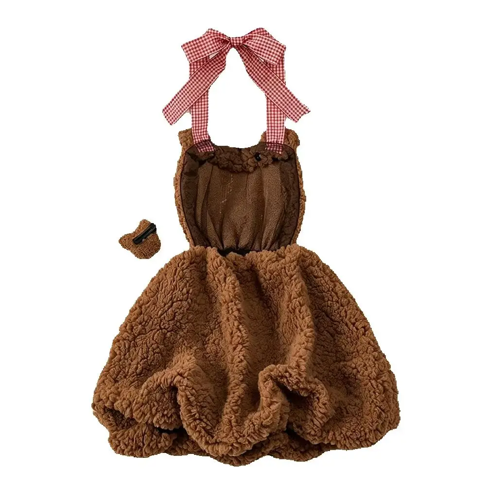 

Teddy Bear Cosplay Costume Set Ruffle Themed Cosplay Vacation Halloween Outfit Halter Dress Set Outfit Costume Play Fuzzy Plush