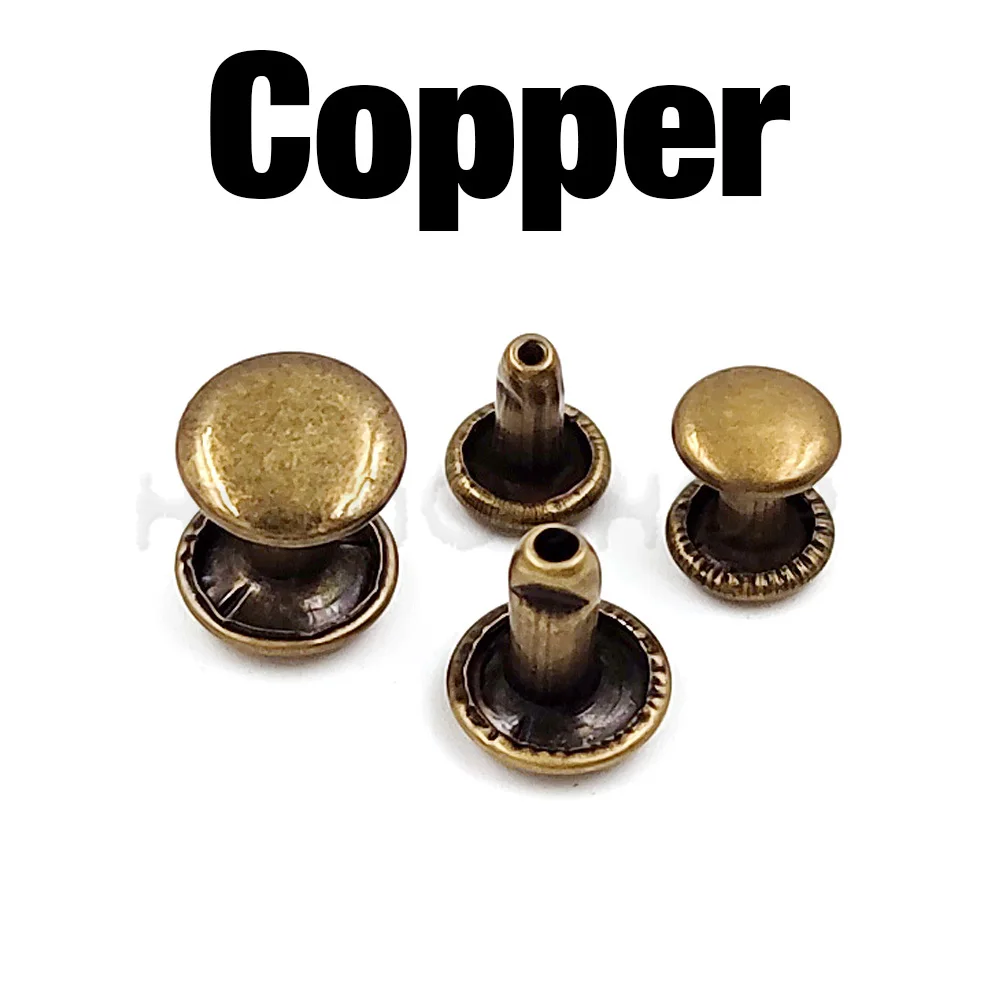 100sets 6-8mm Metall Doppel Kappe Runde Nieten Nieten Kollision Nagel Spike Rock Leder Handwerk Schuh Tasche Gürtel kleidungsstück Armband DIY