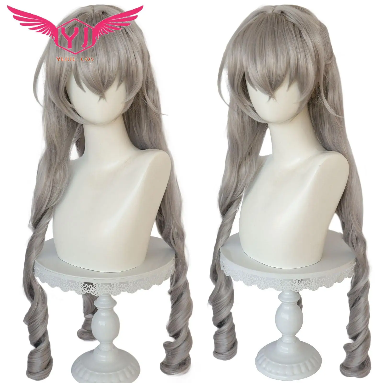 Honkai Star Rail Cosplay Wig Bronya Zaychik Linen Gray Heat Resistant Synthetic Role Play Costume for Halloween Party Prop